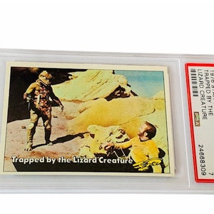 Star Trek Trading Card 1976 Topps Enterprise Captains Log originele serie vtg memorabilia gesorteerd PSA 7 Gorn Lizard #55 Metron Captain Kirk