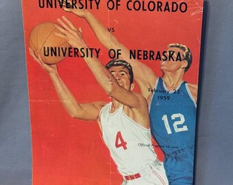Vintage Basketball Program Print Ad 1959 Colorado Nebraska Coca Cola Coke Fold Out