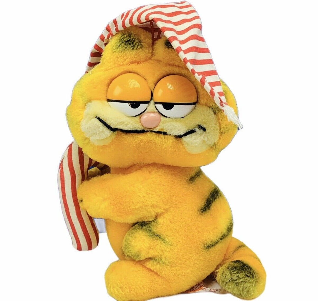 Garfield Plush Stuffed Animal Vtg 1978 United Fun Farm Candy Cane