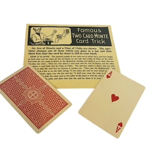 Magician toy Magic Shop Trick 1940s Whitman Publishing Mystic Two 2 Card Monte