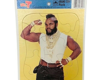 Mr T Puzzle 1984 vtg Golden Clubber Lang BA Baracus Rocky figure Pity Fool toy BM1