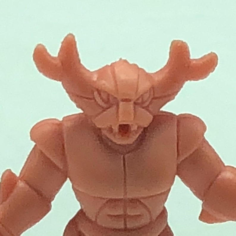 1985 VINTAGE M.U.S.C.L.E muscle man men wrestling wrestler 1985 action figure Mattel anime flesh color toy #179 black buffalo reindeer deer