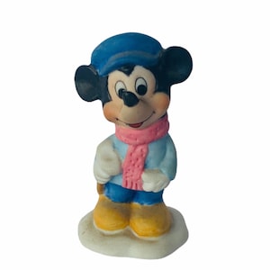 WALT DISNEY FIGURINE vintage Japan porcelain sculpture figure disneyland park gift ware Mickey Mouse Fantasia Schmid tiny tim scrooge carol