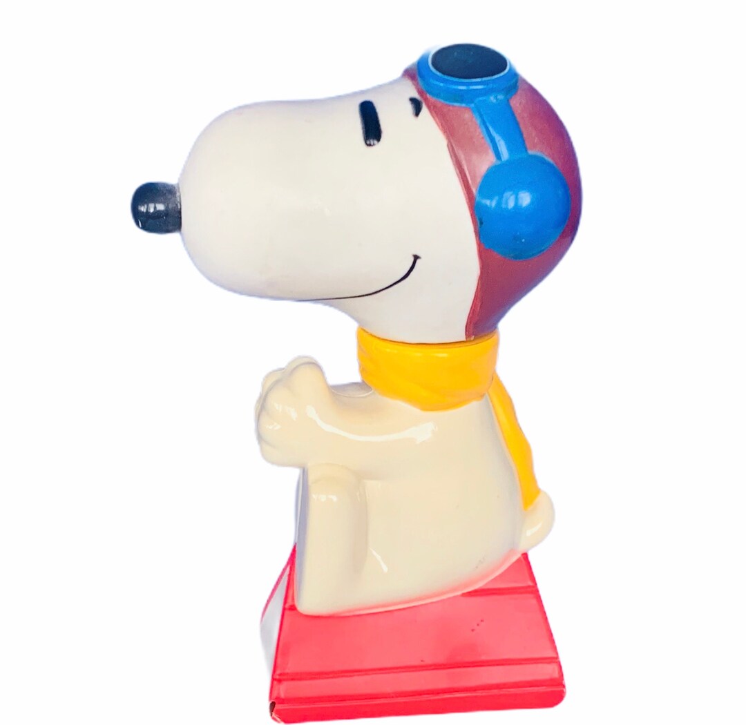 PEANUTS GANG FIGURINE Vintage Jim Schulz Charlie Brown Snoopy Red Baron Statue Toy Feature