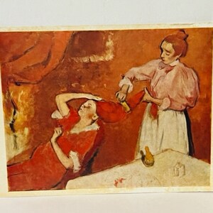 Cartolina vtg Antique Ephemera Post Card Paris 1917 Combing Hair Degas Gran Bretagna