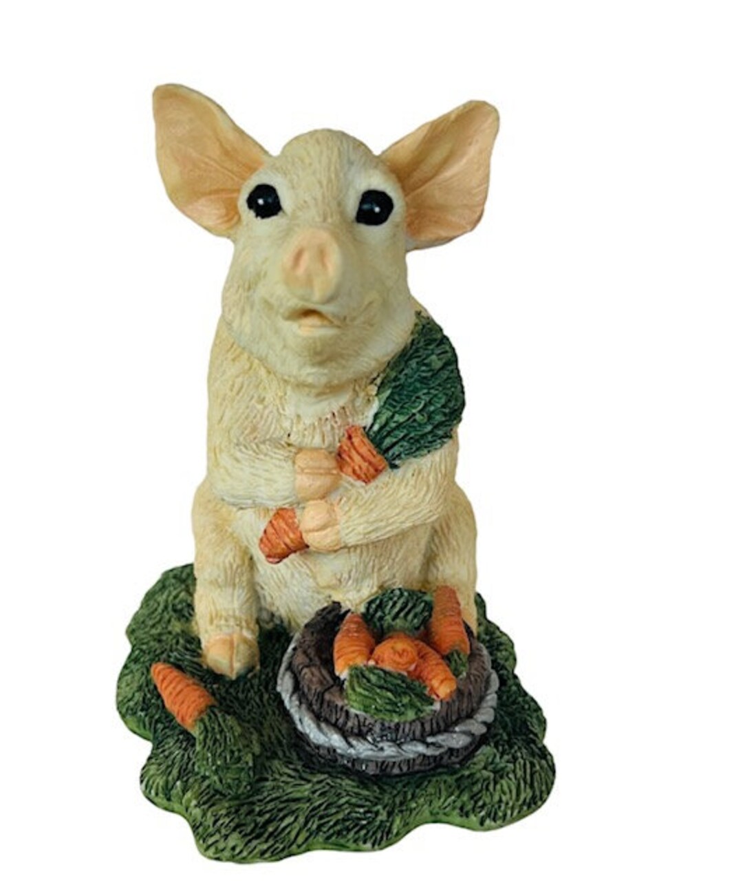 Pig Figurine Anthropomorphic Farm Hog Piglet Sculpture Giftcraft Gift Carrot Vtg Gift Craft Etsy