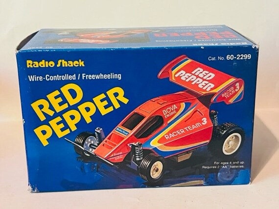 Red Pepper Radio Shack Remote Control Car Vtg Wire Box Drag Race