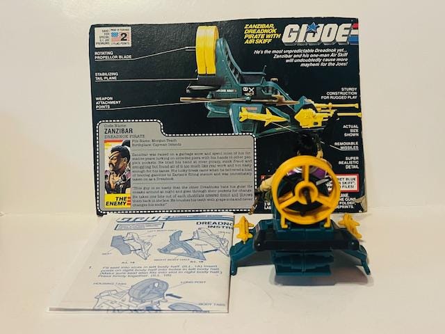 Zanzibar Air Skiff 1987 Gi Joe Hasbro ARAH Figure Vehicle COMPLETE