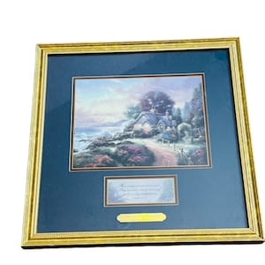 Thomas Kinkade Framed Litho Picture 14X14 COA New Day Dawning Lamentations 3 vtg