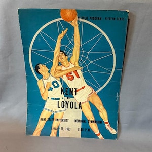Vintage Basketball Program Print Ad Bracket 1963 Kent Loyola Coca Cola Ramblers