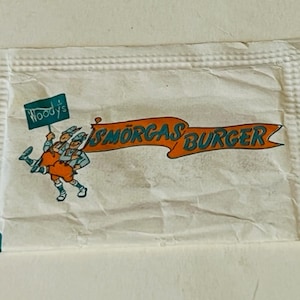 Spreckels Woodys Smorgas Burger Redondo Sugar Packet 1960 Ephemera Advertising