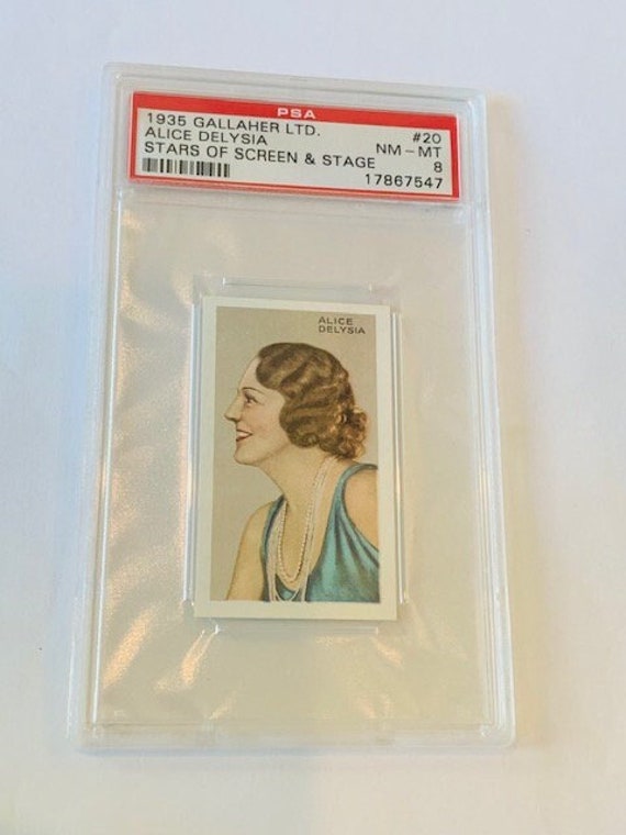 Gallaher LTD 1935 Cigarette Tobacco Trading Card London Virginia House  Graded PSA 8 Stars Screen Stage Alice Delysia #20 Mother of Pearl