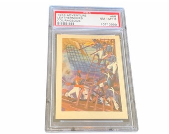 Piratas Tarjeta Coleccionable Vintage Graded PSA 8 Adventure leathernecks 1956 Valiente Guerra Civil Revolucionaria barco barco raider