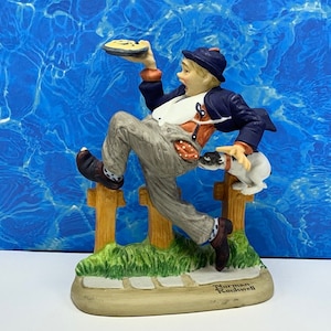 NORMAN ROCKWELL Figur Vintage Danbury Mint 12 Porzellan Statue Skulptur limitierte Edition Samstag Abend Post vtg mcm Caught in Act Pie