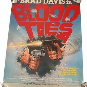 Plakat kina vtg Lobby Card 1986 Blood Ties Brad Davis Bianco NB