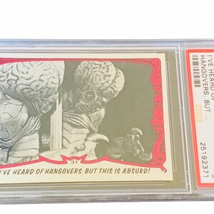 Horror Universal Monster You'll Die Laughing Trading Card Vintage 1980 Topps Graded PSA 9 Mint The Island Earth Mutant Metaluna