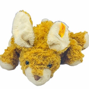 STEIFF STUFFED ANIMAL Germany plush vintage vtg mcm knopf im ohr Easter Bunny Rabbit brown 082252