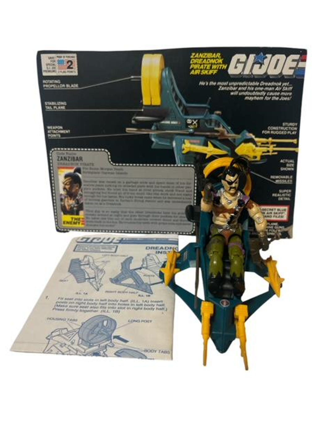 Zanzibar Air Skiff 1987 Gi Joe Hasbro ARAH Figure Vehicle COMPLETE