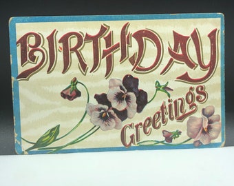 1911 ANTIQUE POSTCARD EPHEMERA paper collectible post card souvenir uncirculated divided back greetings birthday flowers north carolina usa