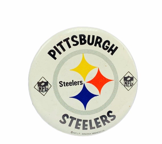 NFL FOOTBALL BUTTON vintage sports memorabilia pinback pin vtg mcm eblem  badge logo afl Pittsburgh Steelers Terry Bradshaw Lynn Swann Greene