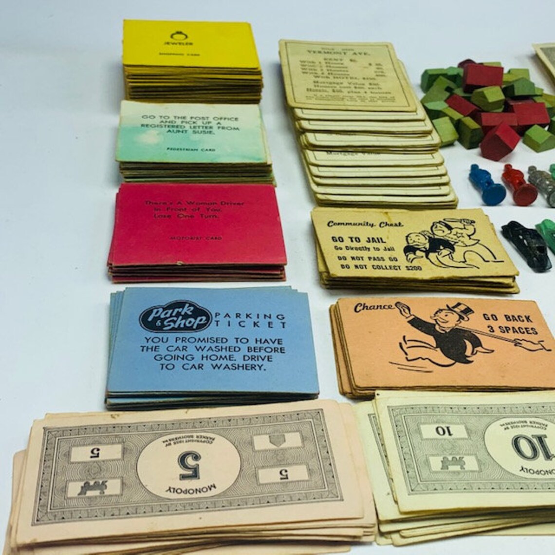 MONOPOLY GAME PIECES 1960s Parker Brothers Vintage Antique Etsy UK