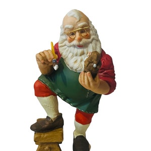 Hallmark Porcelain Santa Claus Figurine 1986 Paint Ornament Brush Sculpture Vtg