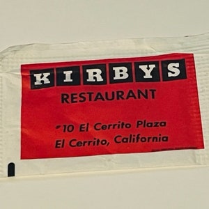 Domino Deluxe sugar packet sign paper ephemera advertising memorabilia 1960 hotel motel diner restaurant diner Kirbys El Cerrito California