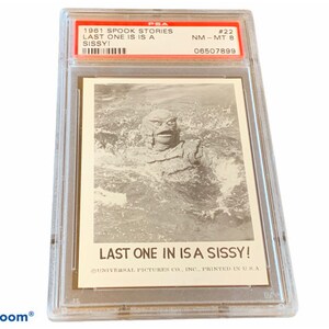 Horror Universal Monsters Trading Card Vintage 1961 Leaf Spook Stories Clasificado PSA 8 vtg #22 Criatura de Black Lagoon Last One Sissy
