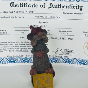 Tom Clark Gnome ALPHABET Figurine COA SIGNED Block Tim Wolfe X Unknown alien elf