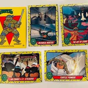 Teenage Mutant Ninja Turtles Trading Cards Lot sticker Mirage Topps TMNT vtg nt5