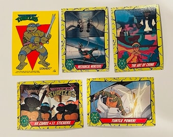 Teenage Mutant Ninja Turtles Trading Cards Lot sticker Mirage Topps TMNT vtg nt5