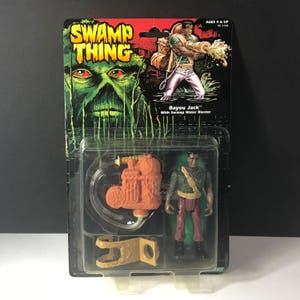 1990 KENNER SWAMP THING vtg toy action figure moc sealed new old stock heroes Bayou Jack black water blaster african american soldier BMC6