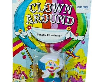 Mego Clown Around Toy Figure 1981 MOC mount studio carnival Senator Clownhorn BM1