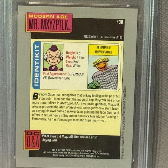 Vintage Mr Mxyzptlk DC Comics 1992 Trading Card Justice League #30