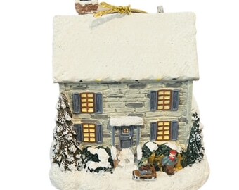 Thomas Kinkade Christmas Ornament cottage winter memories figurine 11 Village