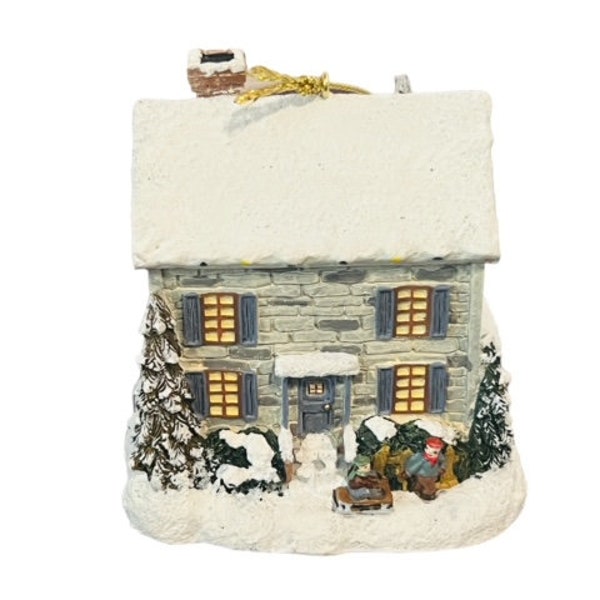 Thomas Kinkade Christmas Ornament cottage winter memories figurine 11 Village