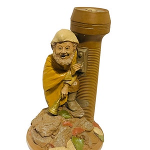 Tom Clark Gnome Figurine vtg sculpture SIGNED elf Cairn Stormy Flashlight light