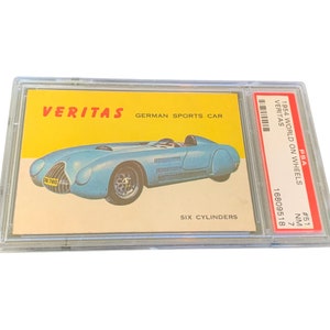 1954 Mundo sobre ruedas Veritas tarjeta coleccionable automóvil deportivo PSA 7 nr mint seis cilindros alemán RARE vintage