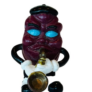 California Raisins vtg action figure toy 1988 Hardees anthropomorphic saxophone trumpet brass horn