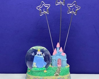 WALT DISNEY SNOWGLOBE vintage snow globe snowdome dome water ball statue sculpture greeting card picture holder cinderella castle figurine