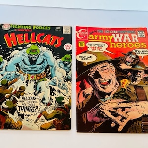 Military Comic Book Charlton lot 1969 Army War Heroes 35 Hellcats DC 117 Forces BC4