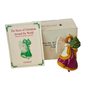 Franklin Mint Christmas Ornament Faces Around World box vtg Christkindl angel
