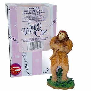 MAGIER VON OZ Turner Enesco präsentieren Harz Figur Miniature Statue Skulptur Vintage vtg nib Box Feiger Löwe 948322 Schwanz Medaille BM2