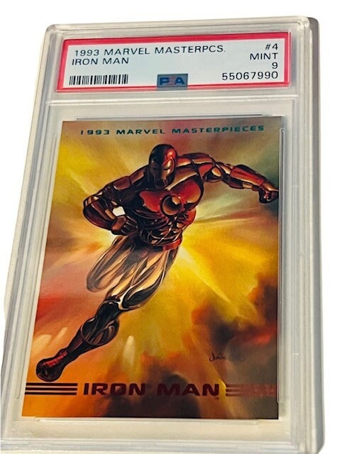 Marvel Masterpieces Trading Card Comic Sky Box Avengers X-Men Spider-Man Super Hero 1993 rookie rc Graded PSA 9 Mint Iron Man Tony Stark sp
