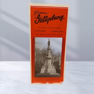 Vintage Gettysburg Travel Guide Brochure Ephemera Map Civil War PN Monument usa AC5