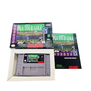 Super Nintendo Video Game vtg SNES box 1991 PGA Tour Golf EA sports Fred Couples