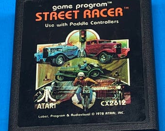 1978 ATARI VIDEO GAME cartridge program vintage electronics cx2612 tested working use with paddle controllers Street Racer cars