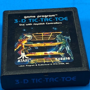 1978 ATARI VIDEO GAME cartridge program vintage electronics cx2618 tested working use with joystick controllers 3-D tic tac toe