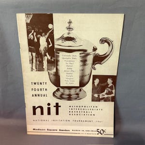 Vintage Basketball Program NCAA Print Ad Bracket 1961 NIT Tournament 24th Annual