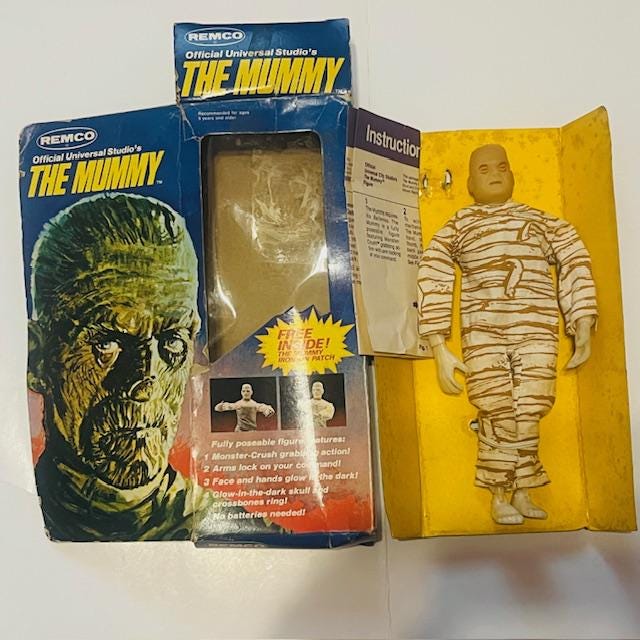 Remco Universal Monsters the Mummy Action Figure Glow Karloff 1980